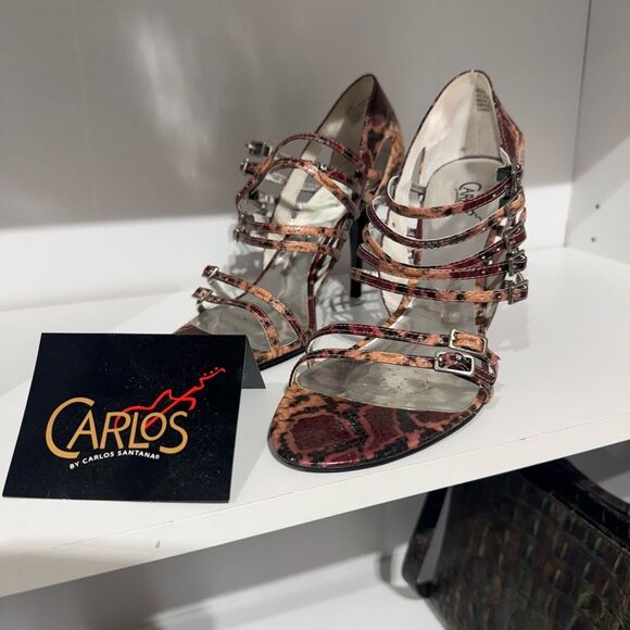 Carlos by Carlos Santana Multi-Tone Strappy Heels - Picture 1 of 6